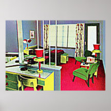 Retro Hotel Room Print