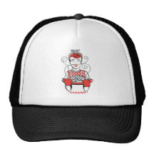 retro housewife baker trucker hat