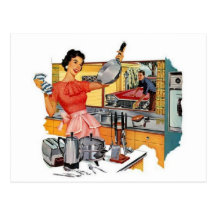 Retro Housewife Postcard
