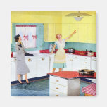 Retro Housewives in Kitchen Refrigerator Magnets