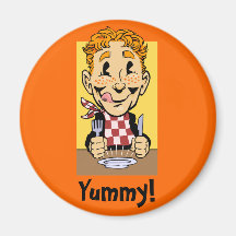Retro Hungry Guy Fridge Magnet