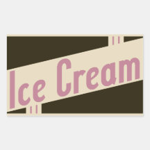 retro ice cream rectangle sticker