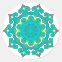 Retro Kaleidoscope Abstract Round Sticker