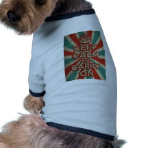 Retro Keep Calm And Carry On Pet Shirt