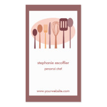 Retro Kitchen Cooking Utensils Chef Business Card