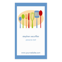 Retro Kitchen Cooking Utensils Chef Business Card