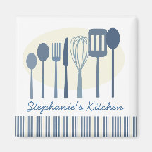 Retro Kitchen Cooking Utensils Personalised Magnet