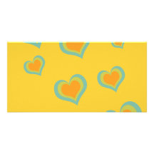 Retro Love Hearts for Valentines Day Photo Greeting Card
