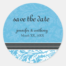 Retro Modern Thistle-Save The Date Sticker