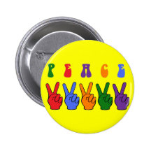 Retro Multicolor Peace Hand Pins