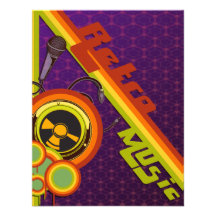 retro music funky vector art custom invites