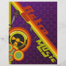 retro music funky vector art flyer design