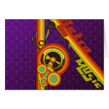 retro music funky vector art greeting card