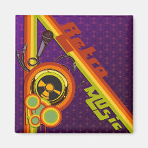 retro music funky vector art magnet