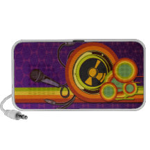 retro music funky vector art notebook speakers