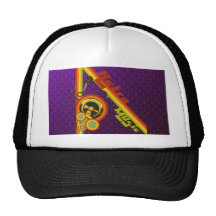 retro music funky vector art trucker hats