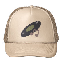 Retro Music Record & Note Original Colours Hat