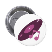 Retro Music Record & Note Pink