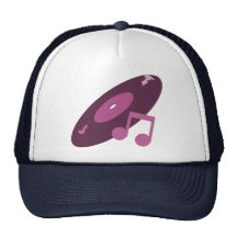 Retro Music Record & Note Pink Hats