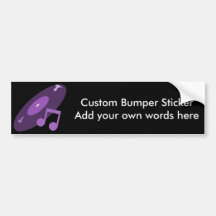 Retro Music Record & Note Purple Bumper Stickers