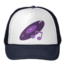 Retro Music Record & Note Purple Hats