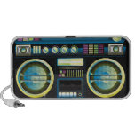 retro neon blue boom box ghetto blaster boombox travel speakers