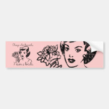 Retro Never a Bride Bumper Sticker