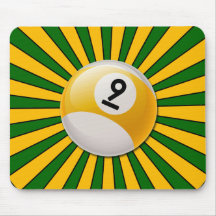 RETRO NUMBER 9 BILLIARDS BALL MOUSEPAD