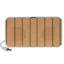 Retro orange and green portable speakers