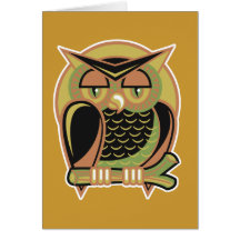 retro owl design cards