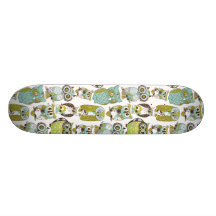 Retro Owl pattern cute funny background Skateboard Decks