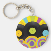 Retro Party Background Key Chains
