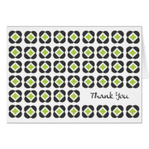 Retro Pattern blank note card-lime