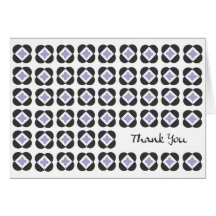 Retro Pattern blank note card-periwinkle