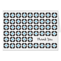 Retro Pattern blank note card-turquoise