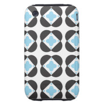 Retro Pattern in turquoise iPhone 3G/3GS Tough iPhone 3 Cases