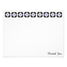 Retro Pattern Note Card - periwinkel Announcement
