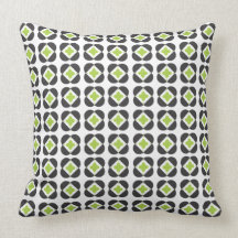 Retro Pattern Square Pillow in lime
