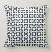 Retro Pattern Square Pillow in turquoise