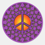 RETRO PEACE SIGN ROUND STICKERS