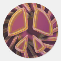 RETRO PEACE SIGN ROUND STICKERS