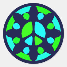 RETRO PEACE SIGN ROUND STICKERS