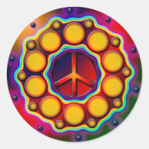 RETRO PEACE SIGN STICKERS