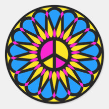 RETRO PEACE SIGN STICKERS