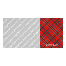 Retro Plaid Custom Photo Card