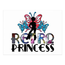 Retro Princess - Disco Girl Butterfly Fairy Postcard