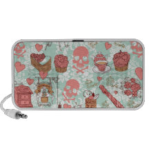 Retro punk in paris goofy pattern. portable speakers