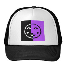 Retro Purple Abstract Sun Hat
