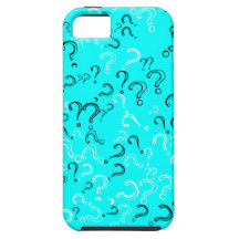 Retro Question Mark, Black & White on Aqua Blue iPhone 5 Cover