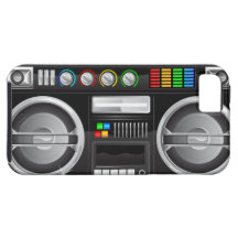 retro rainbow buttons boombox ghetto master iPhone 5 cover